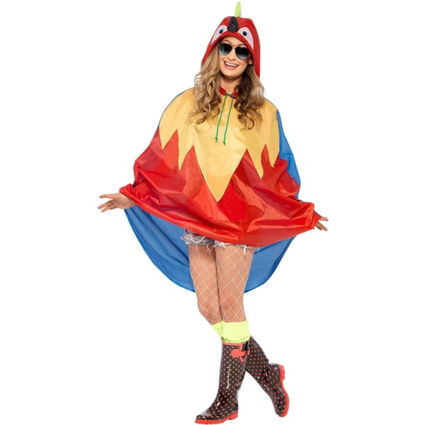 Smiffys Unisex Adult Parrot Party Poncho