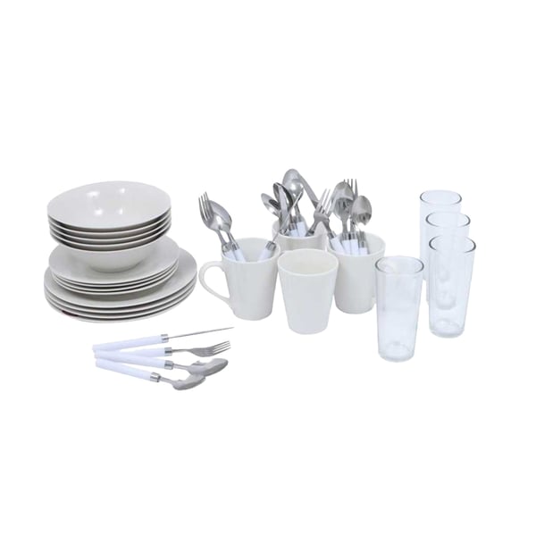 Basiks Porcelain Dinner Set (Pack of 36)