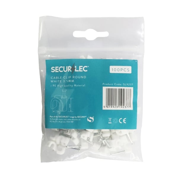 Securlec Flat Cable Clips (Pack of 100)