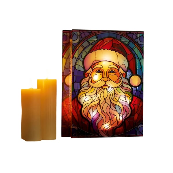 Premier Glass Santa LED Christmas Decoration
