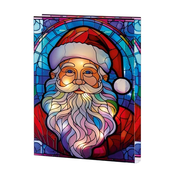 Premier Glass Santa LED Christmas Decoration