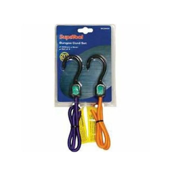 SupaTool Sæt med elastiksnore med plastkroge (pakke med 2)