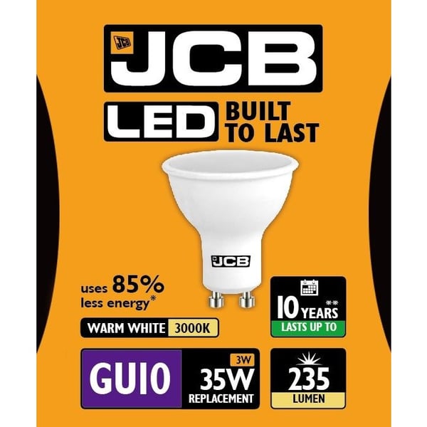 JCB LED GU10 3w pære Cap 235lm 3000k varm hvid