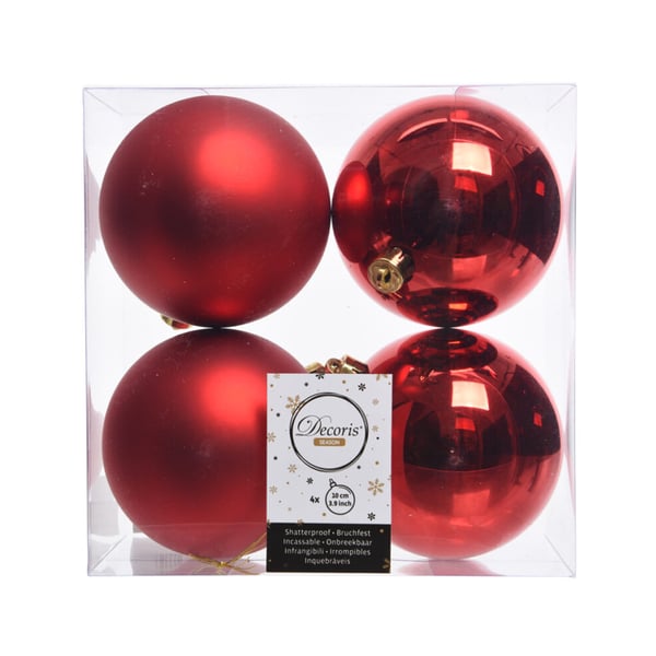Kaemingk Shatterproof Plain Christmas Baubles (Pack Of 4)