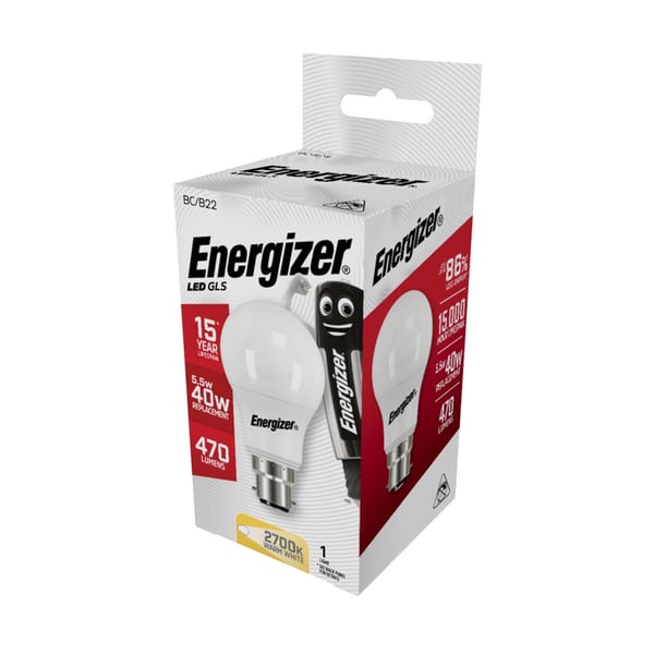 Energizer LED GLS B22 Opal Boxed Bulb GLS B22 Opal Boxed Bulb