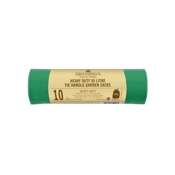 Groundsman Heavy Duty 50L Tie Handle Plastic Garden Bags (pakke med 10)