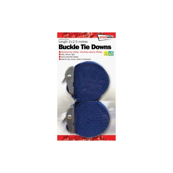 Streetwize Buckle Ratchet Straps (Pack of 2) Streetwize Buckle Ratchet Straps (Pack of 2)