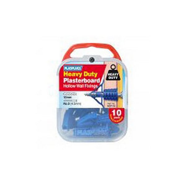 Plasplugs Kraftig Gipsskivefäste (10-pack)