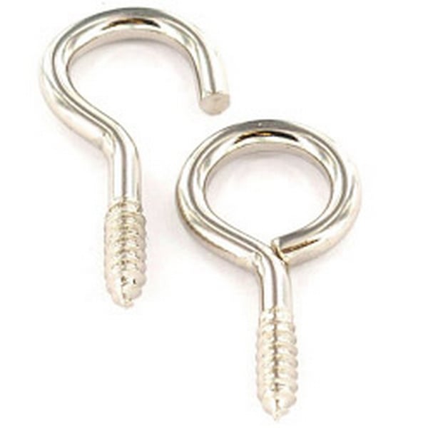 Securit Nickel Plated Curtain Wire Hooks & Eyes (Pack of 12)