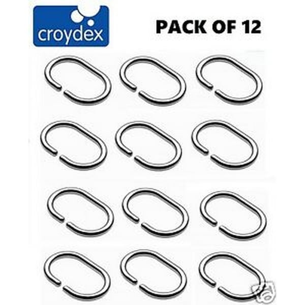 Croydex Duschdraperiringar i krom (12-pack)