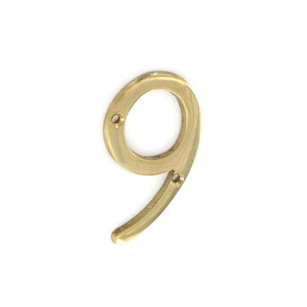 Securit 9 Brass Door Number