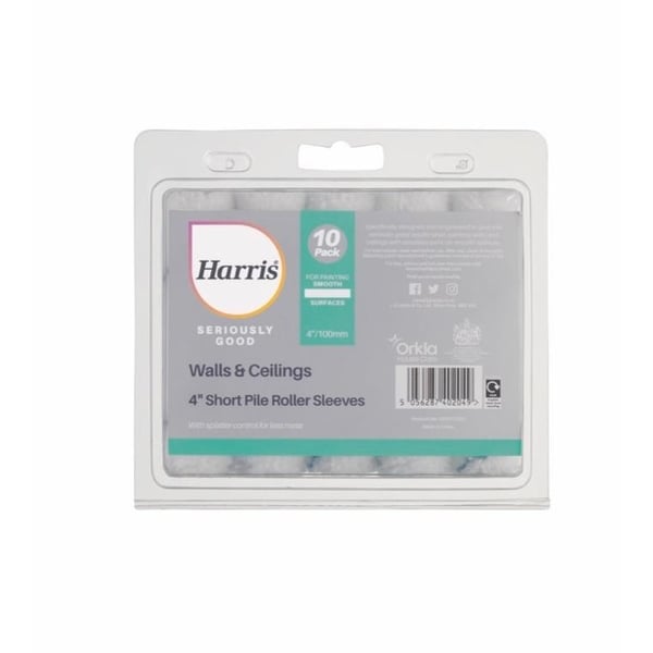 Harris Seriously Good Walls And Ceilings Short Pile Paint Roller Sleeve (Pack of 10)