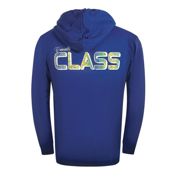 Cavalli Class Mens Floral Logo Full Zip Hoodie
