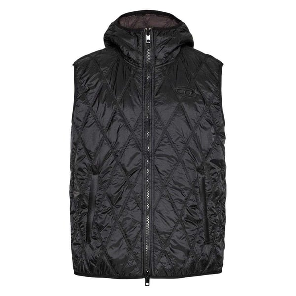 Diesel Herr Quiltad Västar med Logotyp