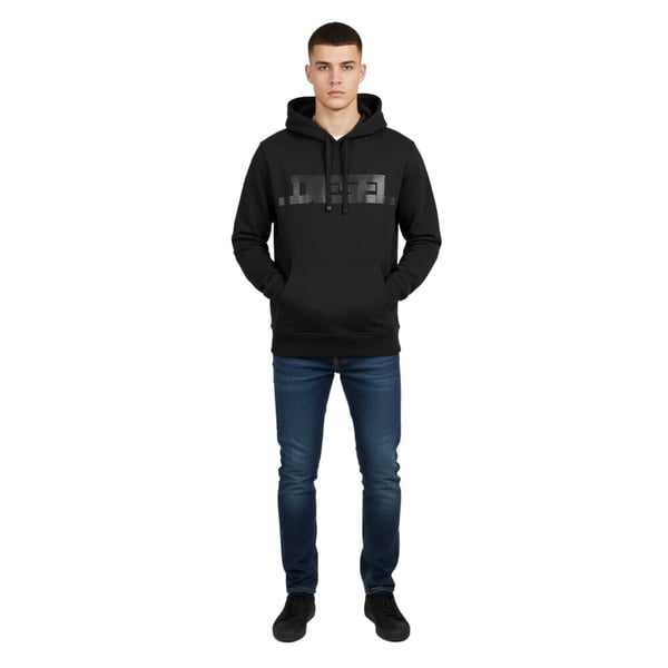 Diesel Mens Monotone Logo Hoodie