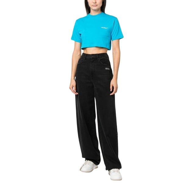 Off White Womens/Ladies Helvetica Crop T-Shirt