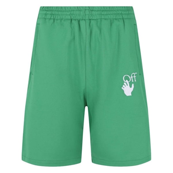 Off-White Mens Hands Off Logo Loose Sweat Shorts Off-White Mens Hands Off Logo Loose Sweat Shorts