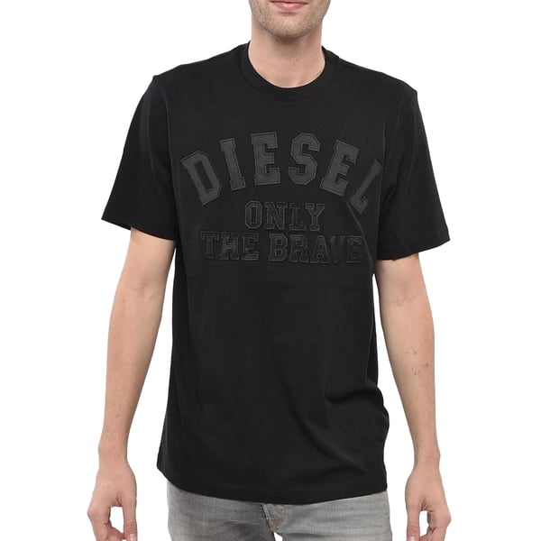 Diesel Mens Monotone Logo Embossed T-Shirt