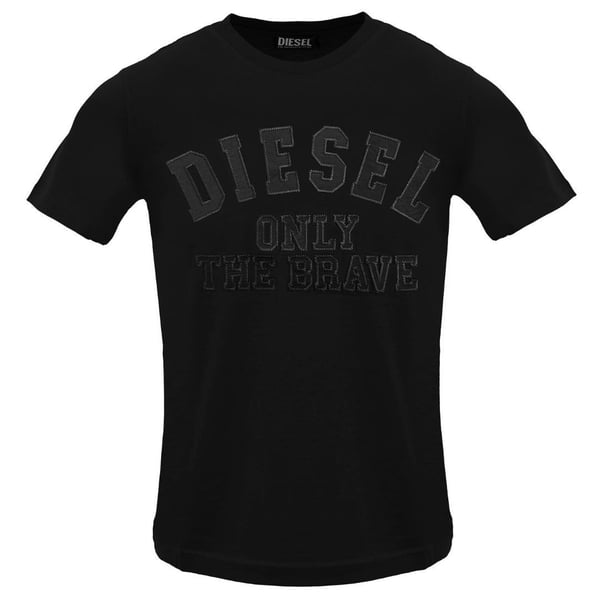 Diesel Herr Monokrom Logotyp Präglad T-shirt