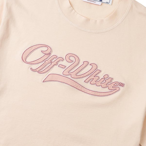 Off-White Womens/Ladies Embroidered Logo Crop T-Shirt