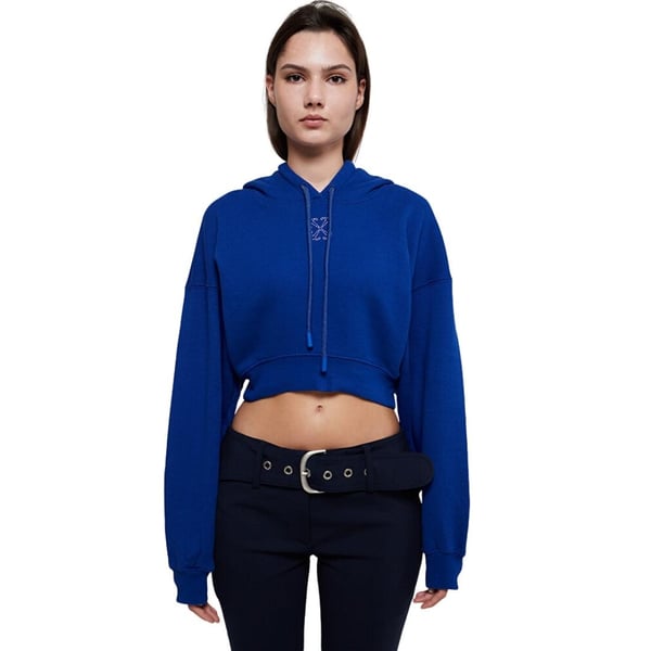Off-White Womens/Ladies Embr Arrow Cropped Hoodie