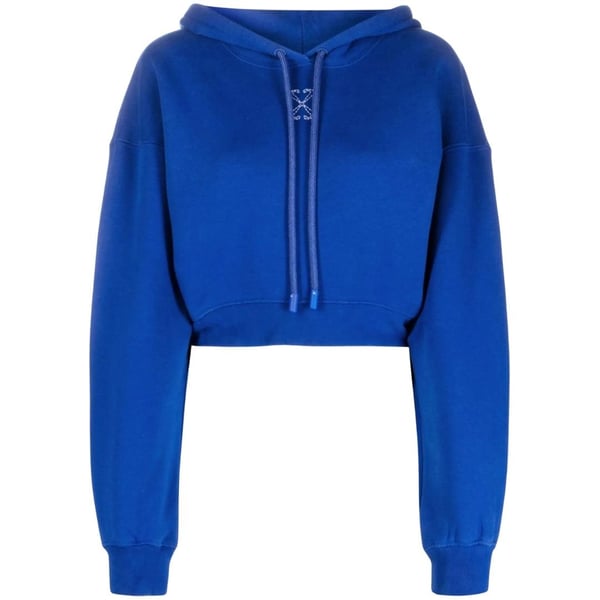 Off-White Womens/Ladies Embr Arrow Cropped Hoodie