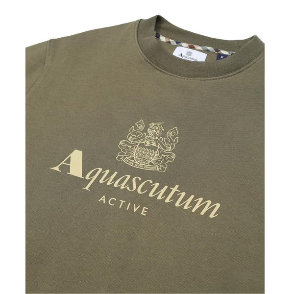 Aquascutum Mens Big Logo Crew Neck Active Sweatshirt