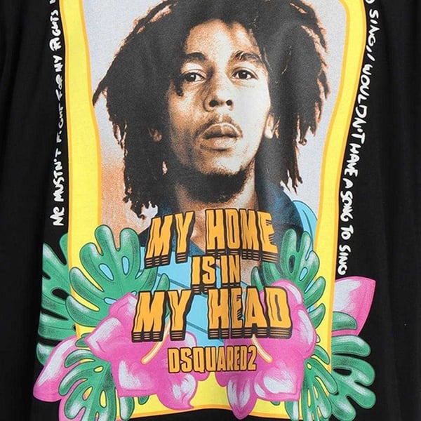 DSquared2 Unisex Aikuisten My Home Is In My Head Bob Marley T-paita