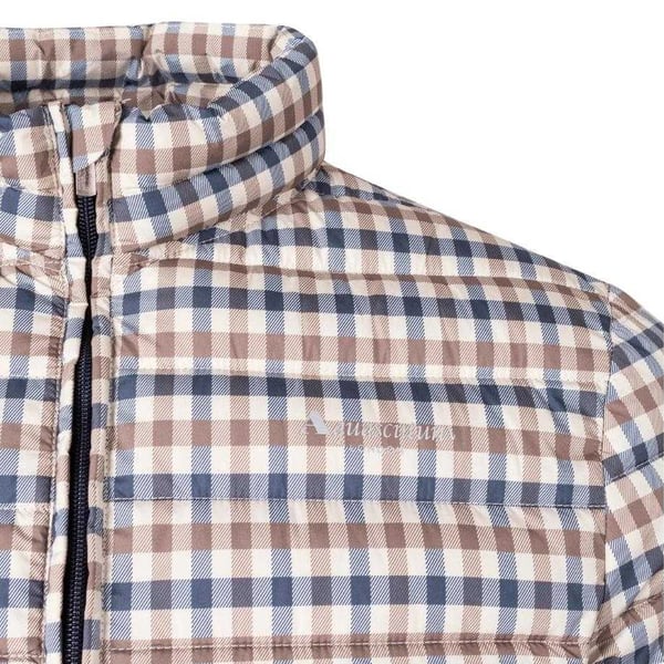 Aquascutum Mens Checked Mock Neck Active Padded Jacket