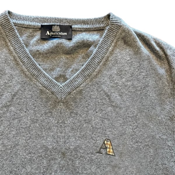Aquascutum Mens Tartan Logo Jumper
