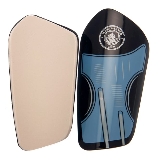 Manchester City FC Childrens/Kids Crest Shin Guards