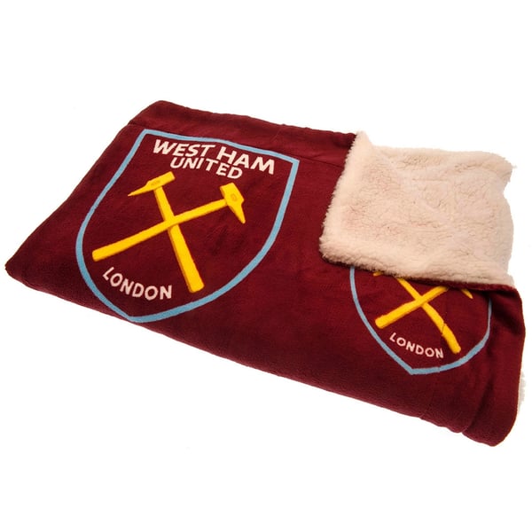 West Ham United FC Sherpa Fleece Crest Blanket
