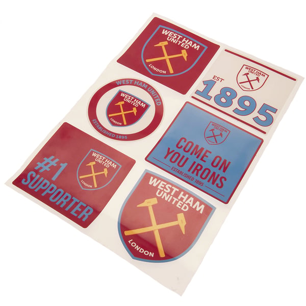 West Ham United FC Assorted Designs Car Decal Set (Pack of 6)