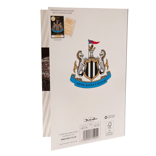 Newcastle United FC syntymäpäiväkortti tarroilla
