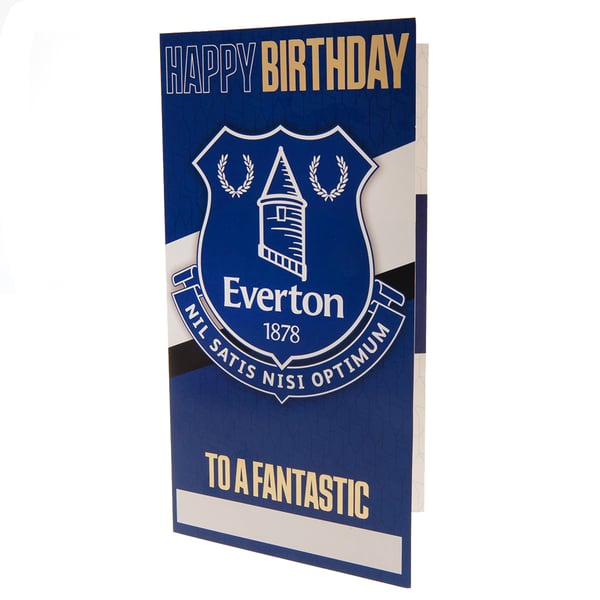 Everton FC mukautettava syntymäpäiväkortti tarroilla