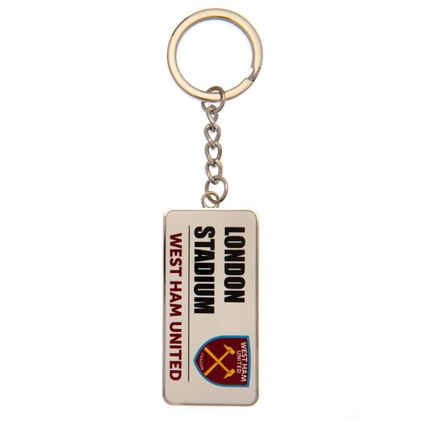 West Ham United FC Gatuskylt Nyckelring i Metall