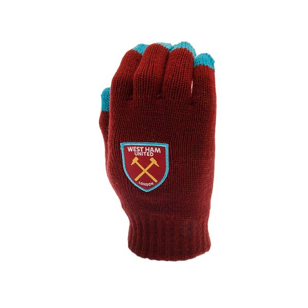 West Ham United FC Unisex Adult Touch Screen Winter Gloves