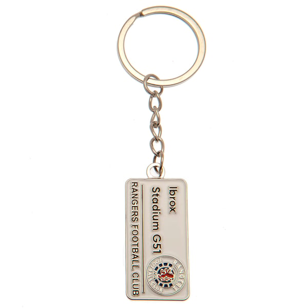 Rangers FC Street Sign Embossed Keyring