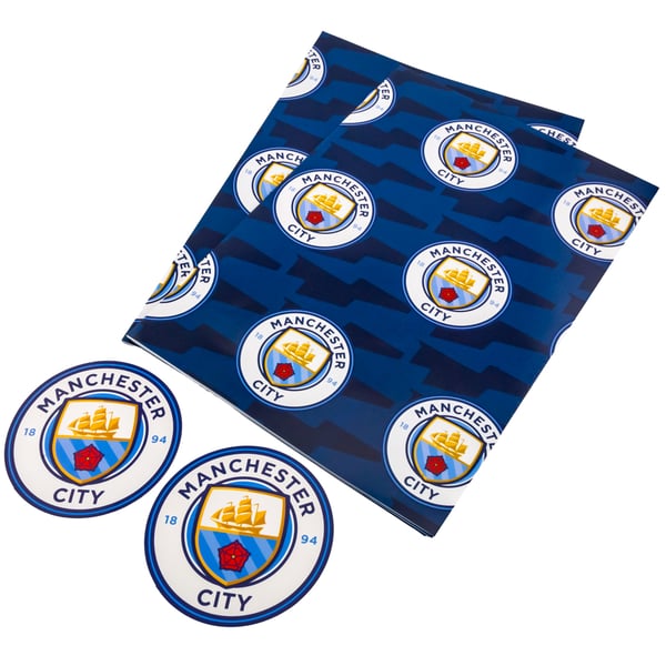 Manchester City FC presentpapper med klubbmärke (2-pack)