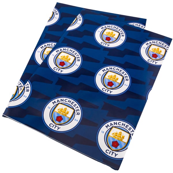 Manchester City FC presentpapper med klubbmärke (2-pack)