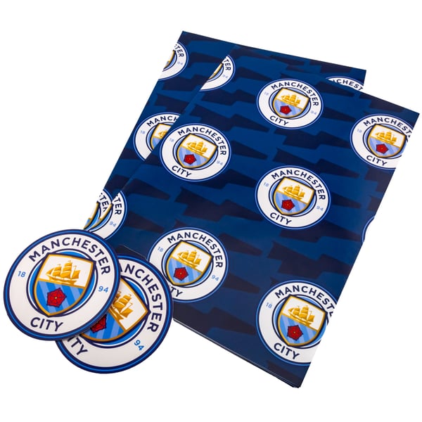 Manchester City FC presentpapper med klubbmärke (2-pack)