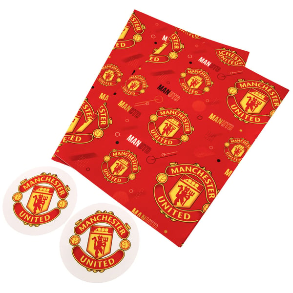Manchester United FC Text Gift Wrap Sheets (Pack of 2)