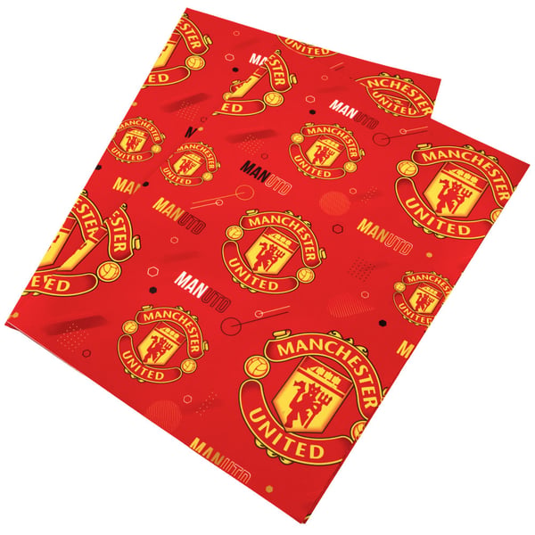 Manchester United FC Text Gift Wrap Sheets (Pack of 2)