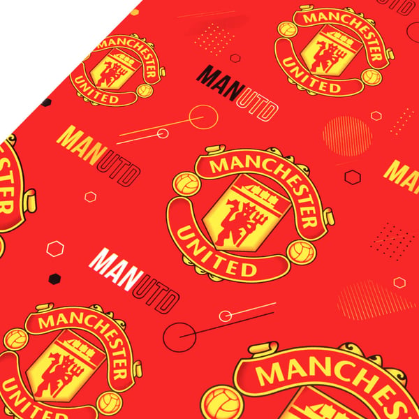 Manchester United FC Text Gift Wrap Sheets (Pack of 2)
