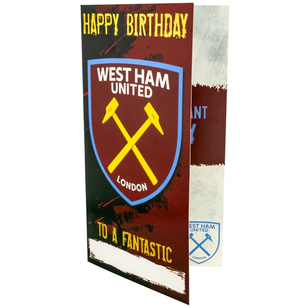 West Ham United FC Customisable Birthday Card
