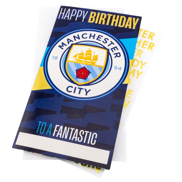 Manchester City FC mukautettava syntymäpäiväkortti