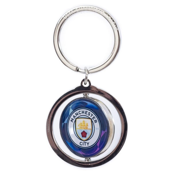 Manchester City FC UCL Crest Spinner Keyring