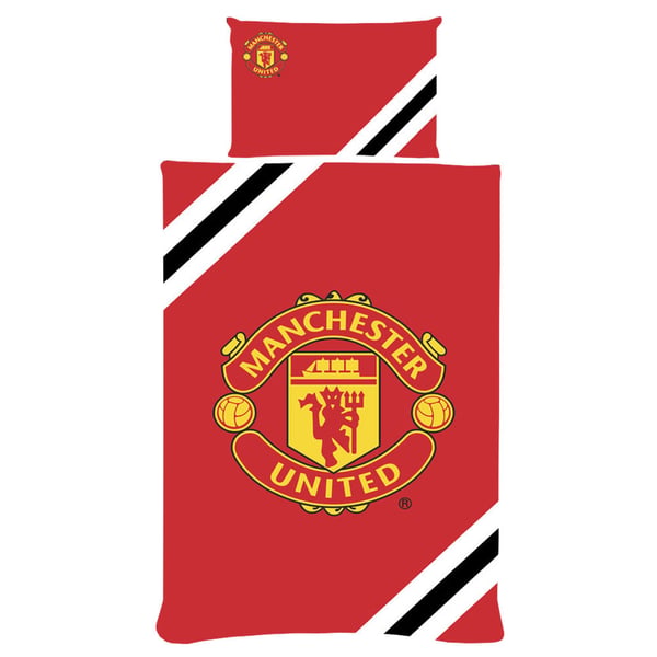 Manchester United FC Core Stripe Duvet Cover Set Manchester United FC Core Stripe Duvet Cover Set