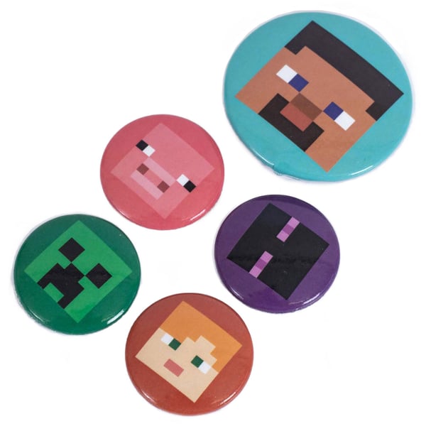 Minecraft Button Pig Badge Set