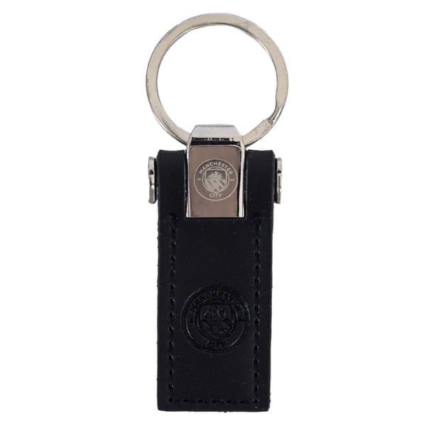 Manchester City FC Crest Leather Keyring